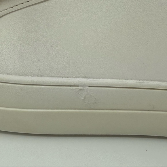 Mossimo Supply Co. Abbie Leather Slip On White Sneakers With Faux Fur Pompom - Picture 14 of 14